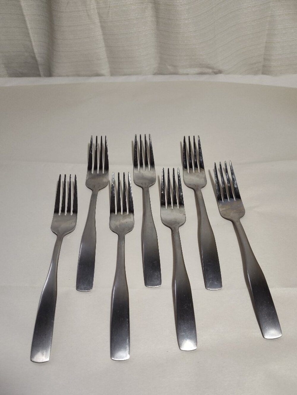 Cambridge Madison Stainless Flatware Set of 7 Dinner Forks Satin Finish